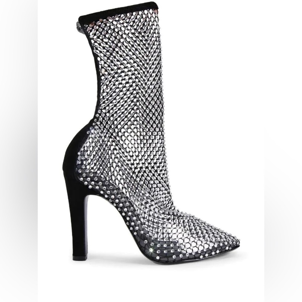 Kurt Geiger London 90mm Shoreditch sparkle sparkly crystal mesh sheer boots